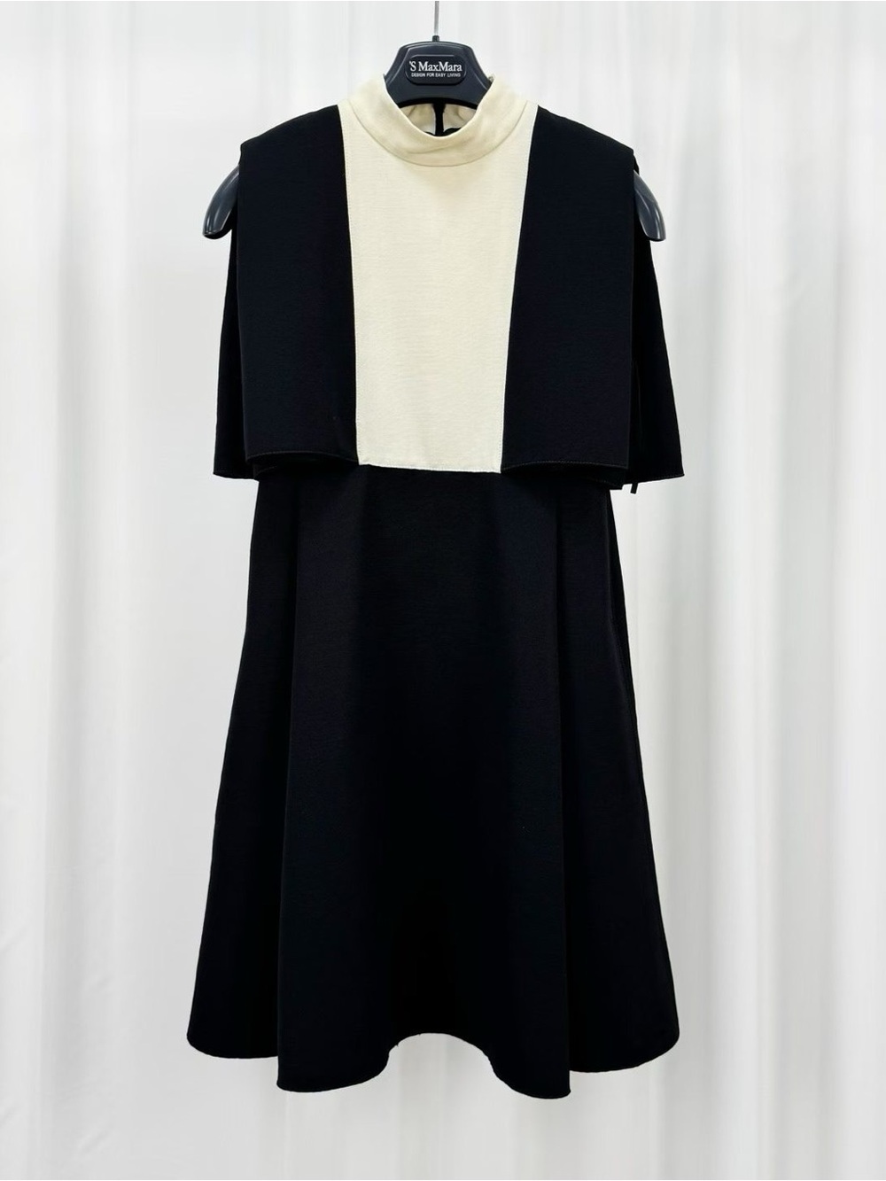 Valentino Black and Cream A-Line Dress